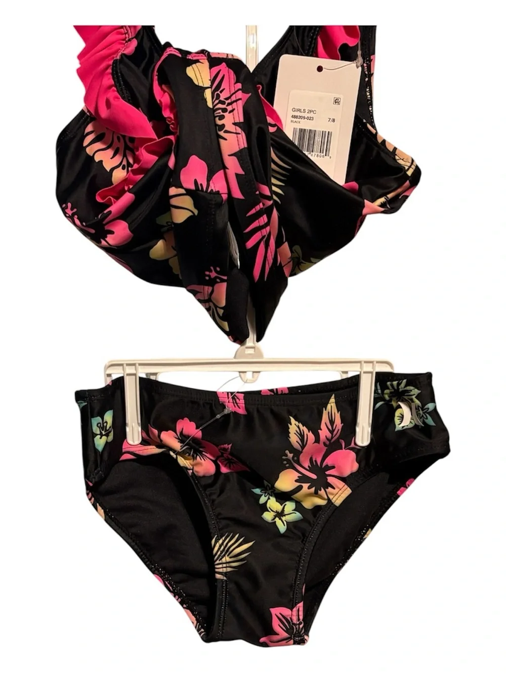Hurley Girls 2-Piece Ruffle Tankini Swim Set Floral Print‎ Size M(7-8) NWT